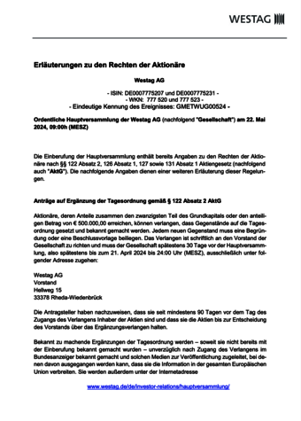 <p>Erläuterungen zu den Rechten der Aktionäre</p><br /> &nbsp;</p>