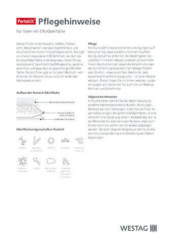 <p>Pflegehinweise Portalit</p>