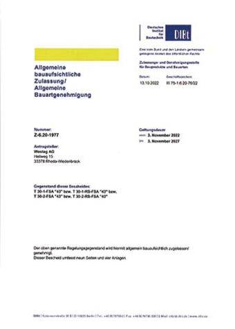 <p>T30-1-43 / T30-2-43 / T30-1-50 / T30-2-50 (Z-6.20-1977)</p>