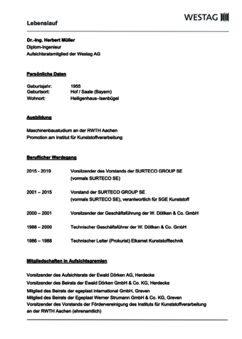 Lebenslauf Dr. Herbert Müller
