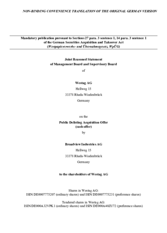 <div> Statement of the Management Board and the Supervisory Board</div>