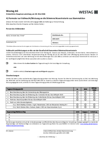 <p>Formular Vollmacht Weisung 2026<br /><br /></p>
