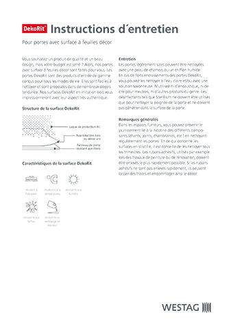 <p>Instructions d’entretien Dekorit</p>