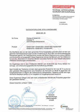 Expert Opinion für Getalit® Bacteria resistant