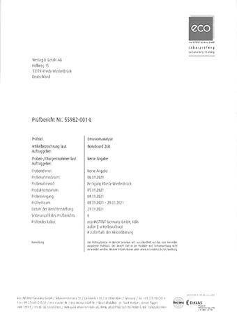 <p>Bonaboard 260 Emissionsanalyse</p>