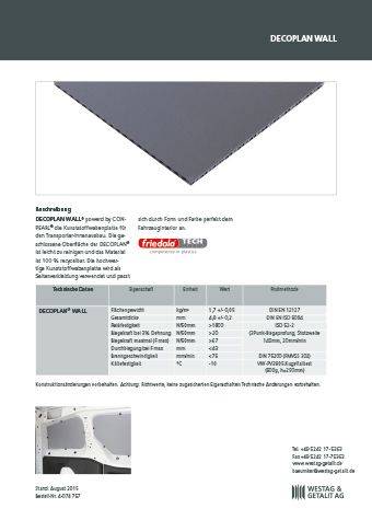 <p>Datenblatt Wandplatten Decoplan Wall</p>