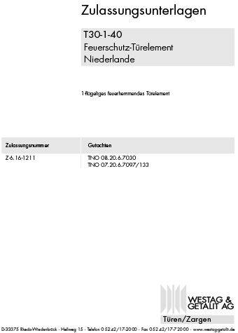 T30-1-40 (Z-6.16-1211 / TNO 08.20.6.7030 / TNO 07.20.6.7097/133)