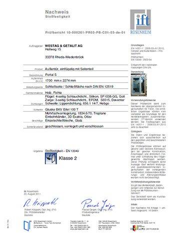 Portal-S, 1-flg. mit Seitenteil, EN 13049