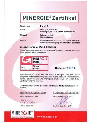 Zertifikat Portal-S, 116.11