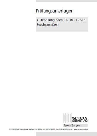 <p>RAL RG 426/3 (Feuchtraumtür)</p>