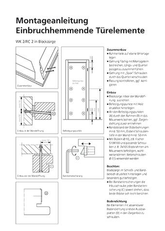 <p>Einbruchhemmende Türelemente WKII / RC2 in Blockzarge</p>