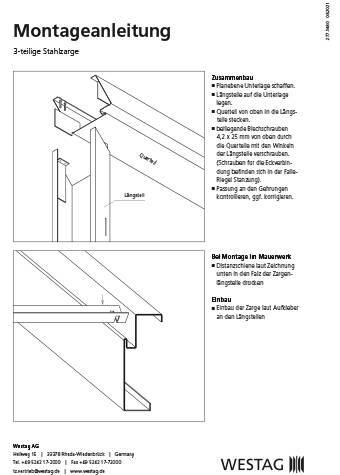 <p>Dreiteilige Montagezarge</p>