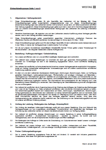 <p>Allgemeine Einkaufsbedingungen der Westag AG</p>