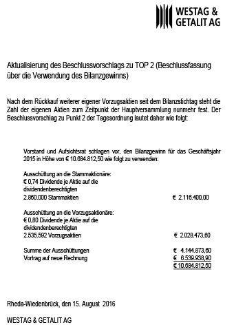 Aktualisierung des Beschlussvorschlags zu TOP 2