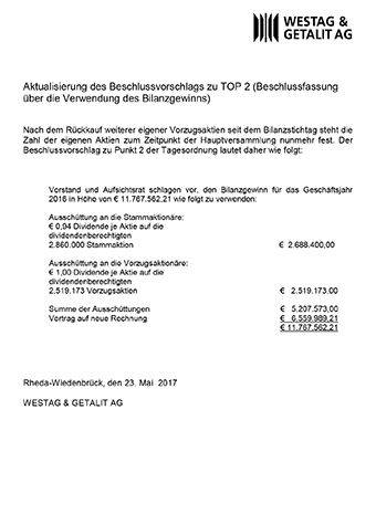 Aktualisierter Beschlussvorschlag zu TOP 2