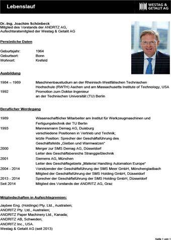 Erläuterungen zu TOP 5 Lebenslauf Dr. Joachim Schönbeck