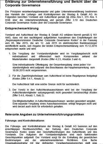 Erklärung zur Unternehmensführung und CGB