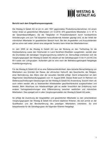 <p>Bericht nach dem Entgelttransparenzgesetz<br /> &nbsp;</p>