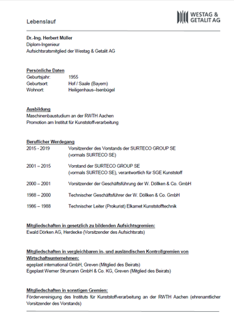 <p>Lebenslauf Herr Dr. Müller<br /> <br /> <br /> &nbsp;</p>