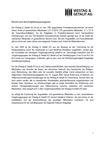 <p>Bericht nach dem Entgelttransparenzgesetz<br /> &nbsp;</p>